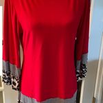 Coco Bianco Red Tunic Cheta Top 3/4 sleeves Photo 0