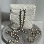 Forever 21  White Quilted Mini Backpack Gold Chain Straps One Size Photo 1