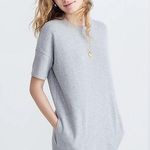 Madewell Terry Short Sleeve Sweatshirt Mini Dress in Heather Smoke Grey Small Photo 0