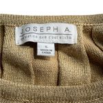 Joseph A . Que C'est Silk Tan Gold Shimmering Ribbed Sweater Women - S Photo 3