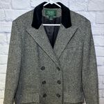 Ralph Lauren Lauren Double Breasted Wool Herringbone Coat Womens 12 Vintage USA Photo 0