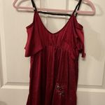 Vintage Soul Revival Babydoll Silk Y2K Embroidered Boho Tunic, XS Red Photo 5