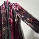 Chico's NEW Chico’s Travelers Collection Velvet Burnout Kimono Black Wine Size XS 0 Photo 5