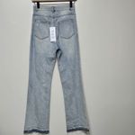Sea New York Women's High Rise Flare Light Wash Jeans Raw Hem Size 2 100% Cotton Blue Photo 4