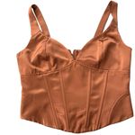 Jason Wu Satin Look Bronze Copper Corset Top, Sz M Photo 8
