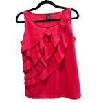 Rafaella  Ruffle Tank Top Sleeveless Hot Pink Casual Blouse Size‎ S Photo 0