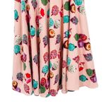 Vintage Tatyana Rainy Day Umbrella Print Satin Circle Midi Skirt Pink Medium Photo 4