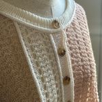 POL Blush Coral Stripe Loose Crochet Sweater - size small Photo 8