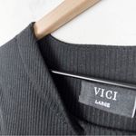 VICI Alexina Long Sleeve Ribbed Knit Slit Maxi Dress in Black Size Large Photo 8