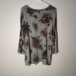 Torrid Relaxed Fit Super Soft Crew Neck Dolman Long Sleeve Tee Floral Grey sz 3 Photo 8