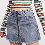 Free People Zip It Up Denim Mini Skirt Photo 0