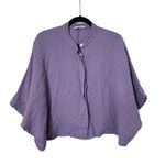 Bryn Walker  Dolman Sleeve Gauze Cotton Button Down Shirt Womens XXS Purple Photo 1