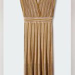 Mango Elegant Gold and Cream Maxi Dress Photo 5