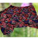 Elementz VTG  Blouse Woman 1X Black Floral Shirt Button Short Sleeves Psy… Photo 5