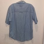 Lizwear Liz Claiborne 90s vintage chambray denim short sleeve shirt unisex Size M Photo 2