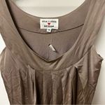 Alice + Olivia  Scoop Mini Dress M Silk Cinched Bottom Tank Silver Tan/Gray NWT Photo 2