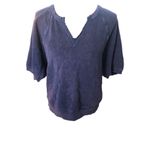 Distressed Sundance blue distressed wash vee neck short sketch cotton light pull Size M Photo 2