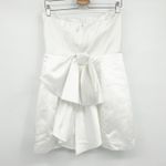Lulus  Womens Graduation Soiree Hour White Satin Strapless Bow Mini Dress Size L Photo 10