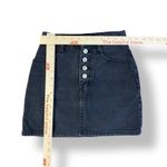 Brandy Melville Denim Button Fly Mini Skirt Womens Size XS Black Streetwear Photo 2