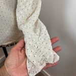 Dress Forum Cream Black Dot Puff Sleeve Sheer Blouse Top Women's Small S Photo 2