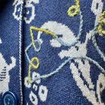 Classic Elements Vintage Women's XL Blue Floral Cardigan Sweater Cotton Photo 3