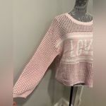 NWT Hooked Up Women’s Sz: XL Pink Open Knit Lover Round Neck Pullover Sweater. Photo 10