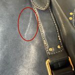 Michael Kors Navy Blue Leather Satchel Handbag with Gold-tone Hardware Photo 7