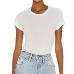 RE/DONE  Bodysuit Women Small White Cotton Crew Neck Short Sleeve 1960s Slim Tee‎ Photo 0