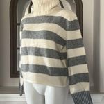 Calvin Klein NEW Jeans Wool-Blend Turtleneck Sweater Cream/Grey Size L EXCELLENT Photo 2