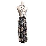 Lulus 🌸 Love Abloom Black Floral Print Lace-Up Maxi Dress – Size XS 🌸 Photo 2