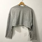Commense Gray Oversized Cropped Crewneck Sweatshirt S NWT Photo 2