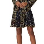 Derek Lam 10 Cosby Catia black yellow floral long bell sleeve dress Photo 0