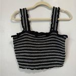 Lila Rose Lily Rose Black Aztec Stripe Smocked Cropped Tank Size Large Photo 0