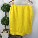 JH Collectibles 100% Linen Knee Length Yellow Skirt 16 Photo 0