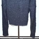 Free People Black Boho Oversized Popcorn Knit V-Neck Pullover Sweater XS Photo 9