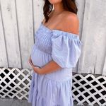 Light blue over the shoulder dress Size XL Photo 1