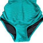 A pea in the pod  Maternity One Piece Swimsuit Strapless Womens Size Small Teal Photo 4
