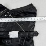 ZARA  Faux Leather Corset Top Belted Asymmetrical Zip Black Womens Size L NWOT Photo 2