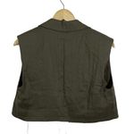 ZARA NWT Cropped Lyocell Blend Raw Hem Vest in Olive Green Size S Photo 4