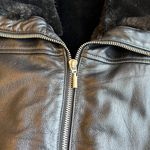 wilson's leather Wilsons Vintage 100% Leather Faux Fur Belted Long Coat Size L Photo 5