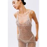 With Jean WITH JÉAN Holly Sheer Midi Dress, Cream, Medium Photo 4