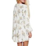 Free People  Swing Tunic Crepe Long Sleeve Dress White Gardenia Size Large Boho Photo 3