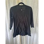 Neon Buddha Black Ruffle Trim Novelty Media Metal Buttons A Line Tunic Top M Size M Photo 4