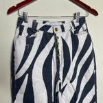House of Sunny Rewa High waisted crop jeans in Zebra print sz 4 Black Photo 7