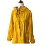L.L. BEAN Mid Length Hooded Rain Jacket Yellow Size L Photo 5