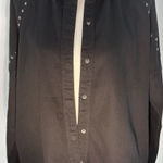 ZARA  Black Studded Button Down Shirt Women’s Small Western Oversized Top NWT Photo 0