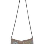 Jessica McClintock VTG Pink Iridescent Metal Mesh Purse Tassle/Chain Strap Photo 0