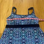 Lands' End Blue Printed Swim Dress Modest Sz 6 Photo 2