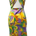 Danielle Bernstein New  WeWoreWhat Dress Womens Small Yellow Purple Strapless 70s Photo 0