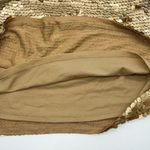 INC International Concept Cowl Draped Neck Short Sleeve Gold Sequined Top Photo 6